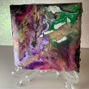 Blacklight Resin Abstract Multicolor Canvas Art